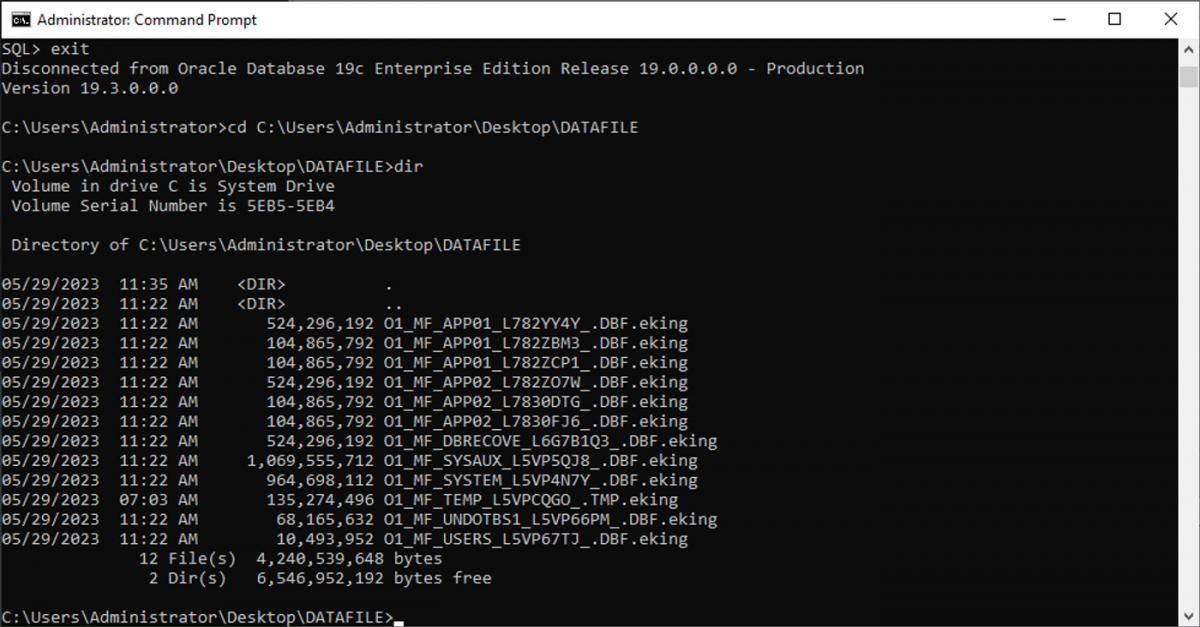 DBRECOVER for Oracle Recovery Scenario: Ransomware malware encrypts and damages datafiles