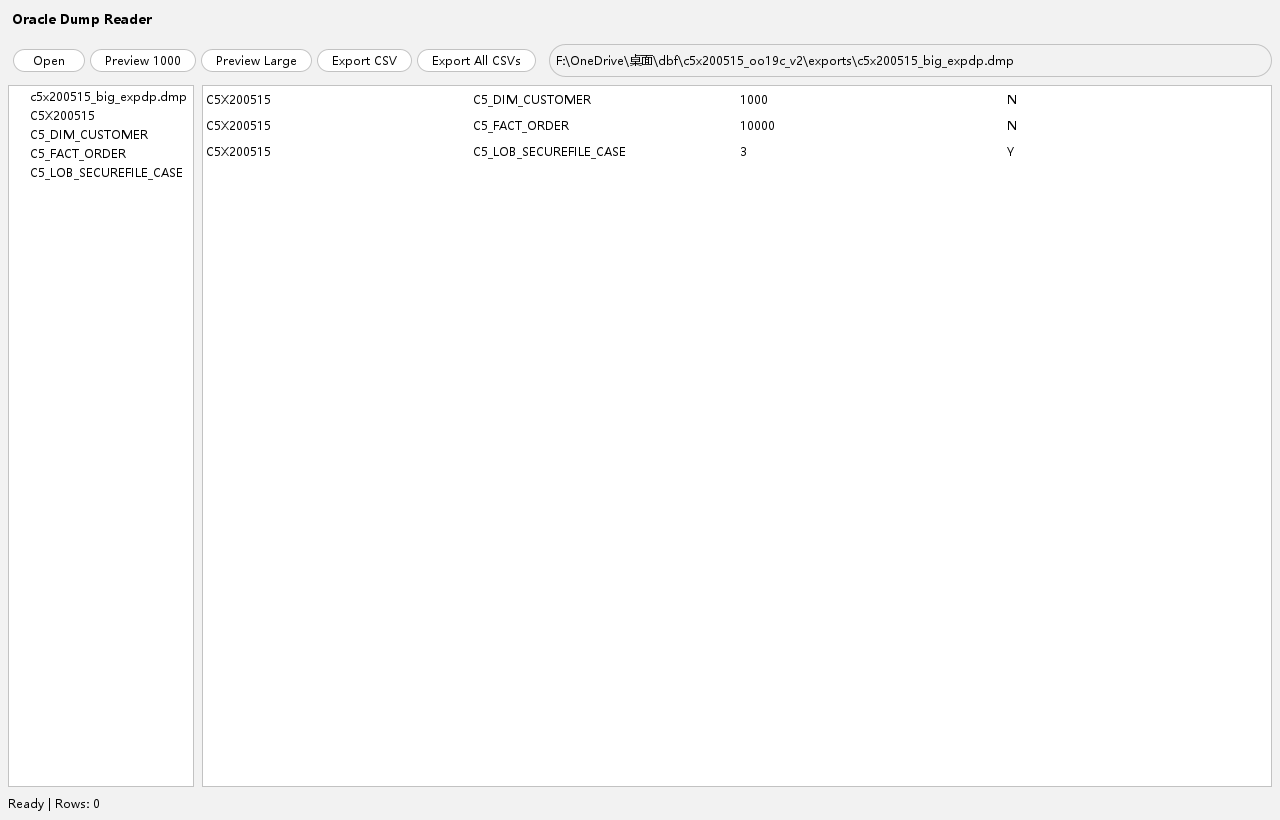 Oracle Dump Reader