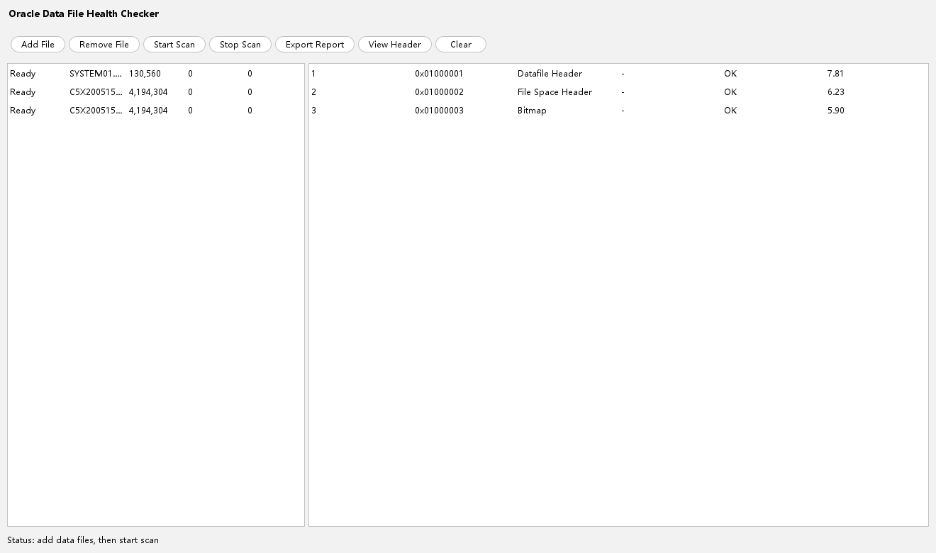 Datafile Health Checker